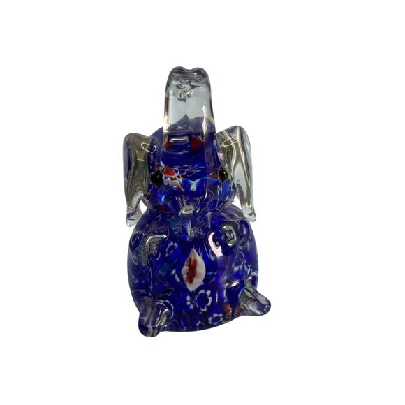 Venetian Millefiori Art Glass Elephant Figurine Paperweight 4.5" - Picture 2 of 7